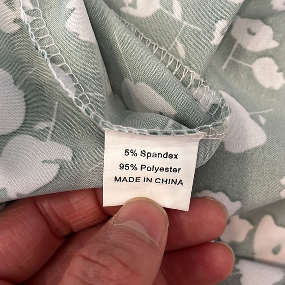 Swintager Green Floral Ruffle-Sleeve Wrap Midi Dress - Medium - Picture 8 of 15